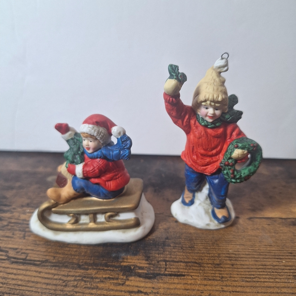 Vintage Russ Berrie & Co. Christmas Figurines Lot Of 2 Item No 9734 And 9728